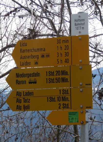 Wegweiser Hohtenn