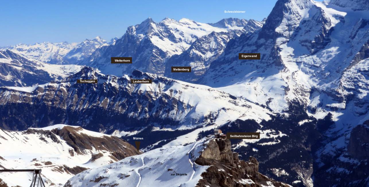 13 Berge beschriftet